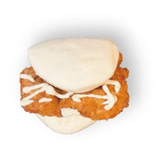 Pollastre arrebossat bao